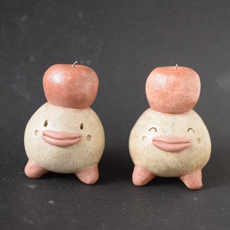 【注文制作品】「リンゴぼっくり君」◆努力が実るかも的な土ぼっくり君◆