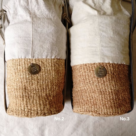 baobab basket + antique linen & colonial stripe one shoulder