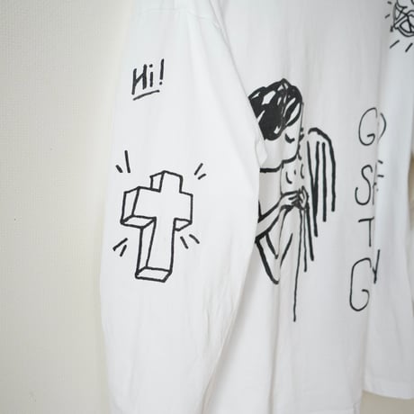 ""rakugaki"" print BIG BIG LONG T-shirts