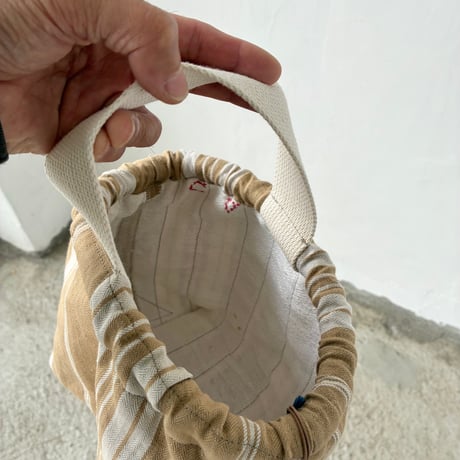 Vintage sheets cloth linen bucket bag
