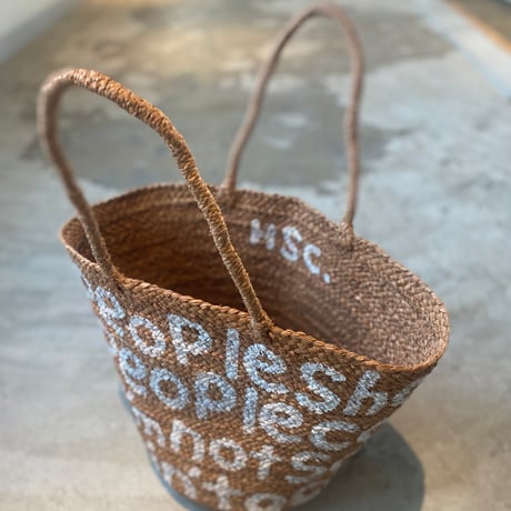 HAND PAINT raffia basket bag