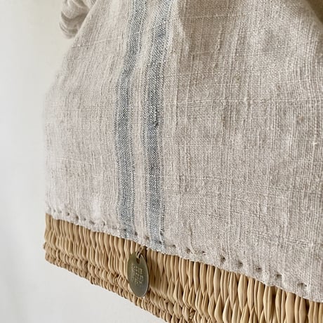 1900's vintage grain sack ROPE BAG / S