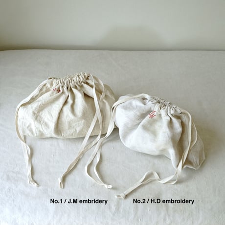 1930's espadrille tape tote basket + Antique cloth pouch