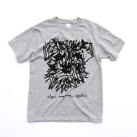 "DRAWING DOG" Tee Shirts  TOP GREY