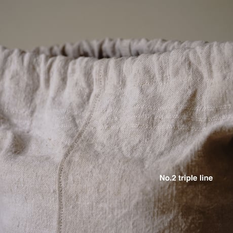 baobab basket + antique linen & colonial stripe one shoulder