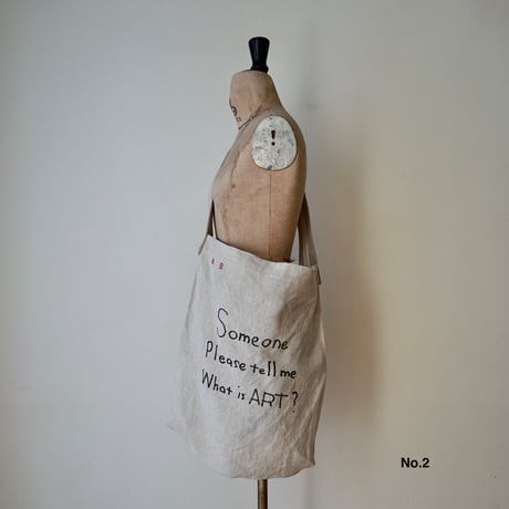 Vintage linen shoulder BIG BIG bag