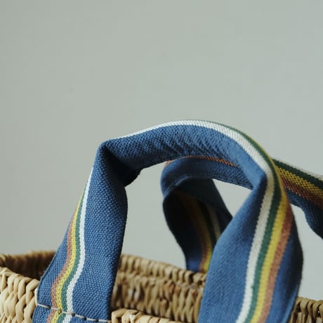1930's espadrille tape tote basket + Antique cloth pouch