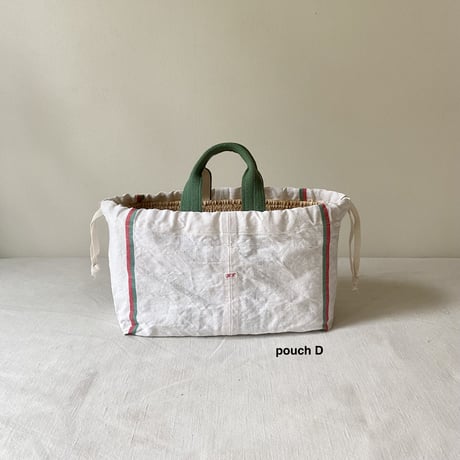Standard tote basket BAG『S size』 with antique cloth pouch