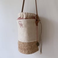 baobab basket + antique cloth & leather one shoulder