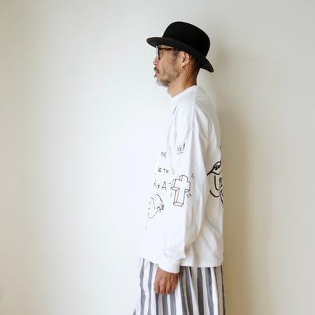 ""rakugaki"" print BIG BIG LONG T-shirts