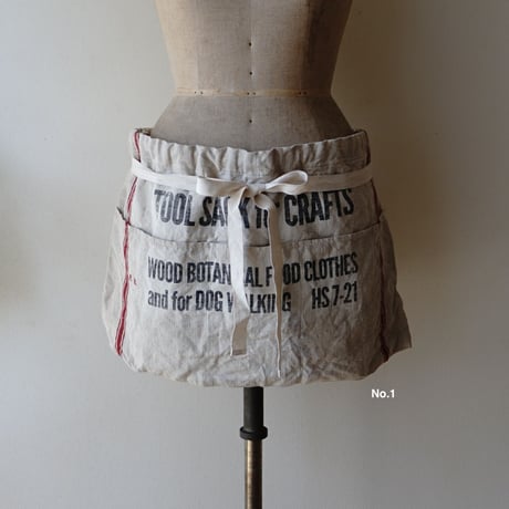 TOOL SACK APRON made of old kitchen cloth