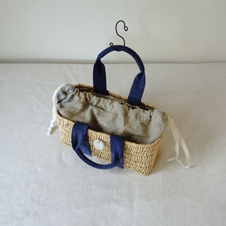 WORK APRON REMAKE tote bag『S 』 with antique cloth pouch