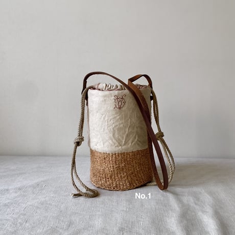 baobab basket + antique cloth & leather one shoulder