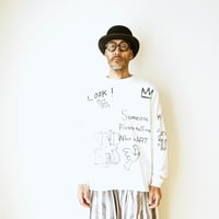 ""rakugaki"" print BIG BIG LONG T-shirts