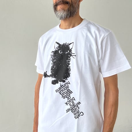 "BLACK CAT" Tee Shirts WHITE