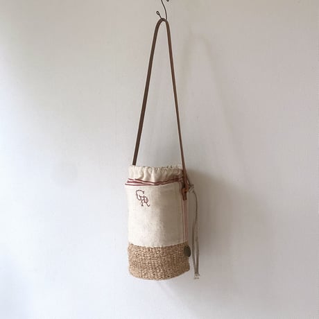 baobab basket + antique cloth & leather one shoulder