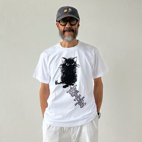 "BLACK CAT" Tee Shirts WHITE