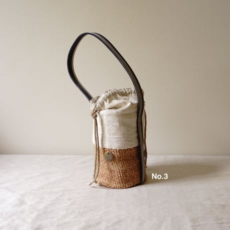 baobab basket + antique linen & colonial stripe one shoulder