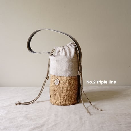 baobab basket + antique linen & colonial stripe one shoulder