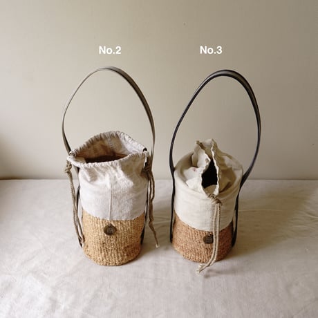 baobab basket + antique linen & colonial stripe one shoulder
