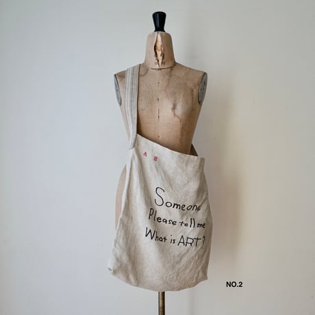 Vintage linen shoulder BIG BIG bag