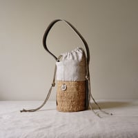 baobab basket + antique linen & colonial stripe one shoulder