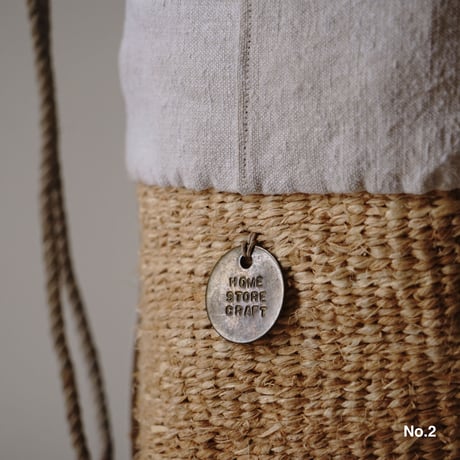 baobab basket + antique linen & colonial stripe one shoulder