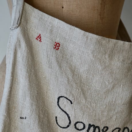 Vintage linen shoulder BIG BIG bag