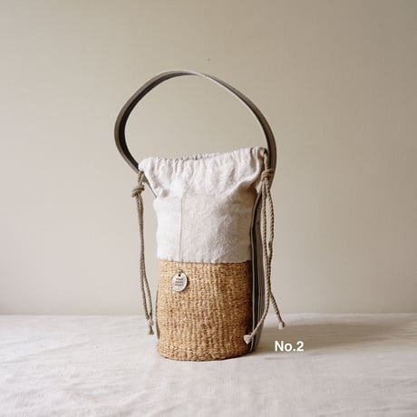 baobab basket + antique linen & colonial stripe one shoulder