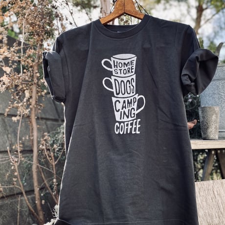 coffee "3 Cups" Tee Shirts  (Smoke Black)