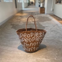 HAND PAINT raffia basket bag