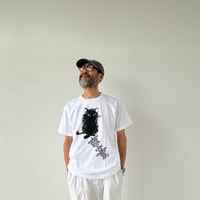 "BLACK CAT" Tee Shirts WHITE