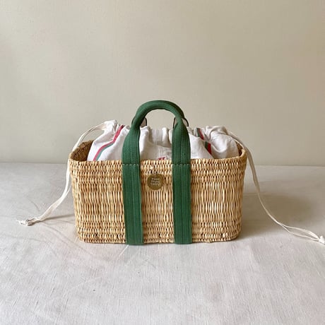 Standard tote basket BAG『S size』 with antique cloth pouch