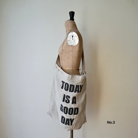 Vintage linen shoulder BIG BIG bag