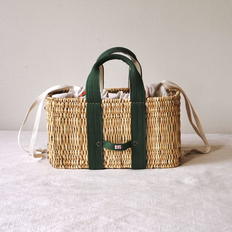 Standard tote basket BAG『S size』 with antique cloth pouch