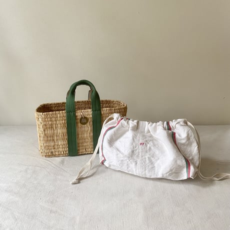 Standard tote basket BAG『S size』 with antique cloth pouch