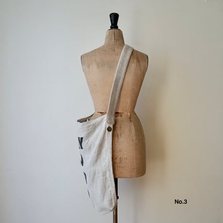 Vintage linen shoulder BIG BIG bag