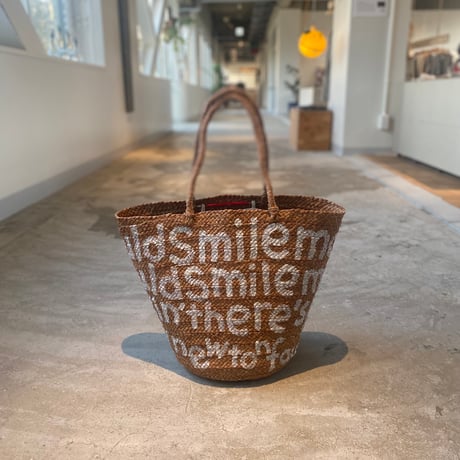 HAND PAINT raffia basket bag