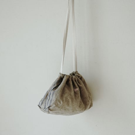 WORK APRON REMAKE tote bag『S 』 with antique cloth pouch