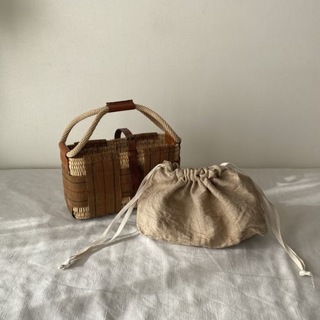 JUTE BELT + leather basketbag