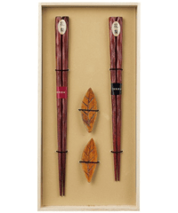 『一双』花梨&箸置ゆずりは　桐箱２膳入