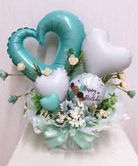 happybirthdayブルーアレンジメント
