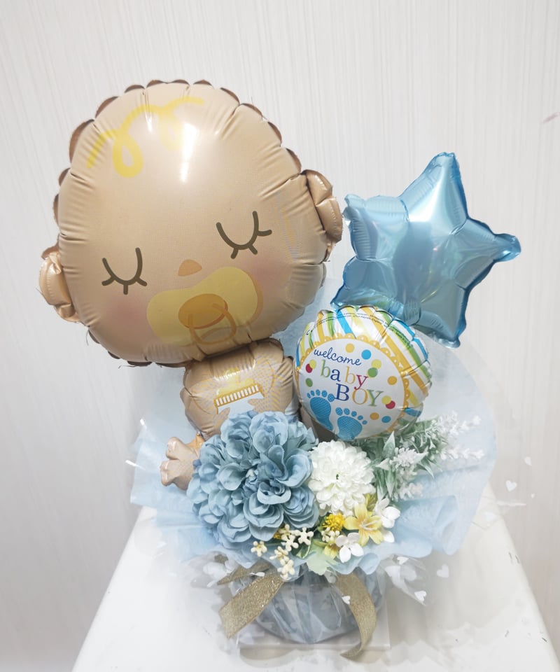BABYバルーンアレンジメント ブルー 出産祝い | cotti_ STORE