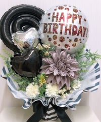 ピンクブルー ハート happy birthday バルーンアレンジメント | cotti_