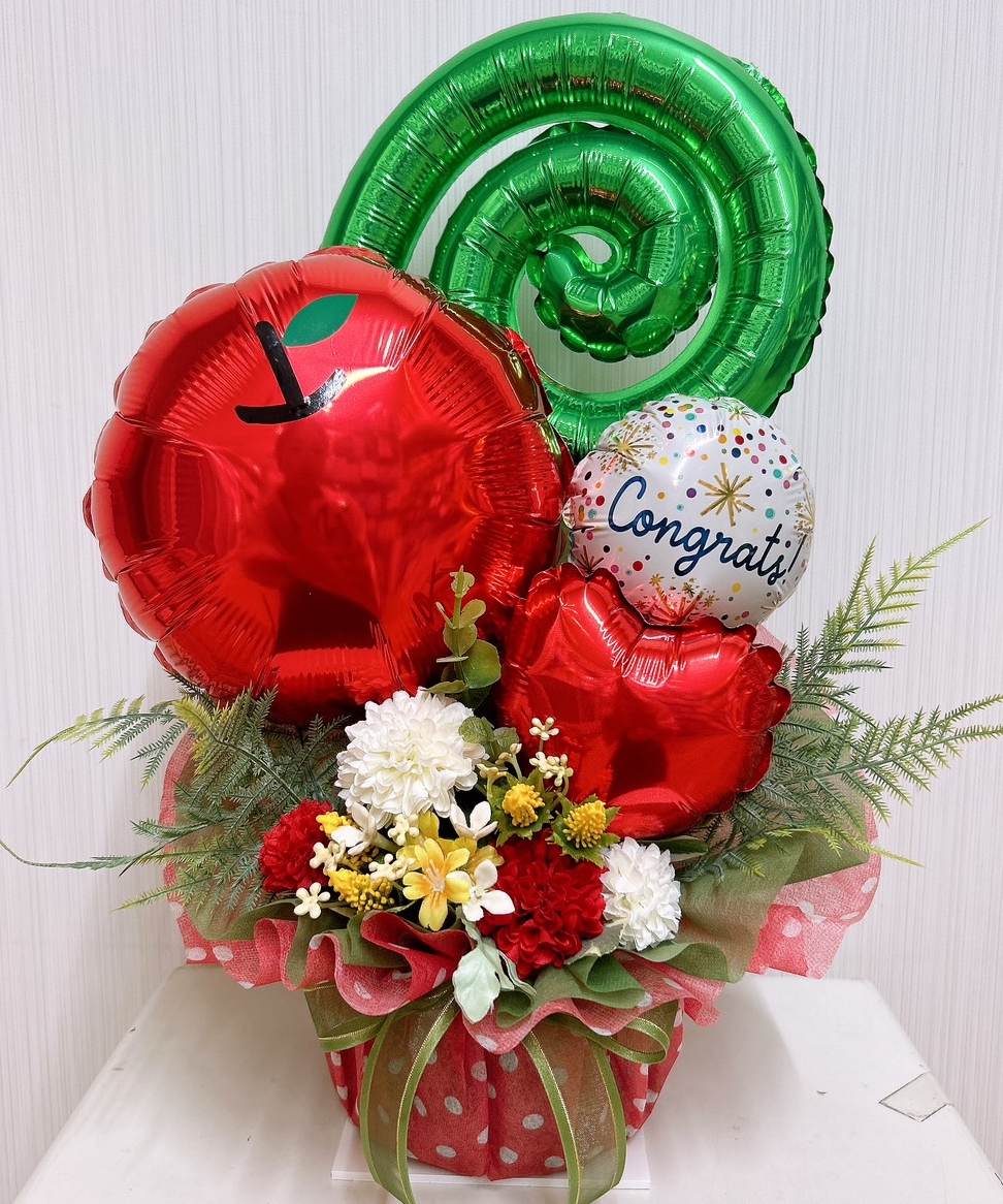 藍染花　アレンジメント　りんご大 藍染花 アレンジメント りんご大 藍染花 アレンジメント りんご