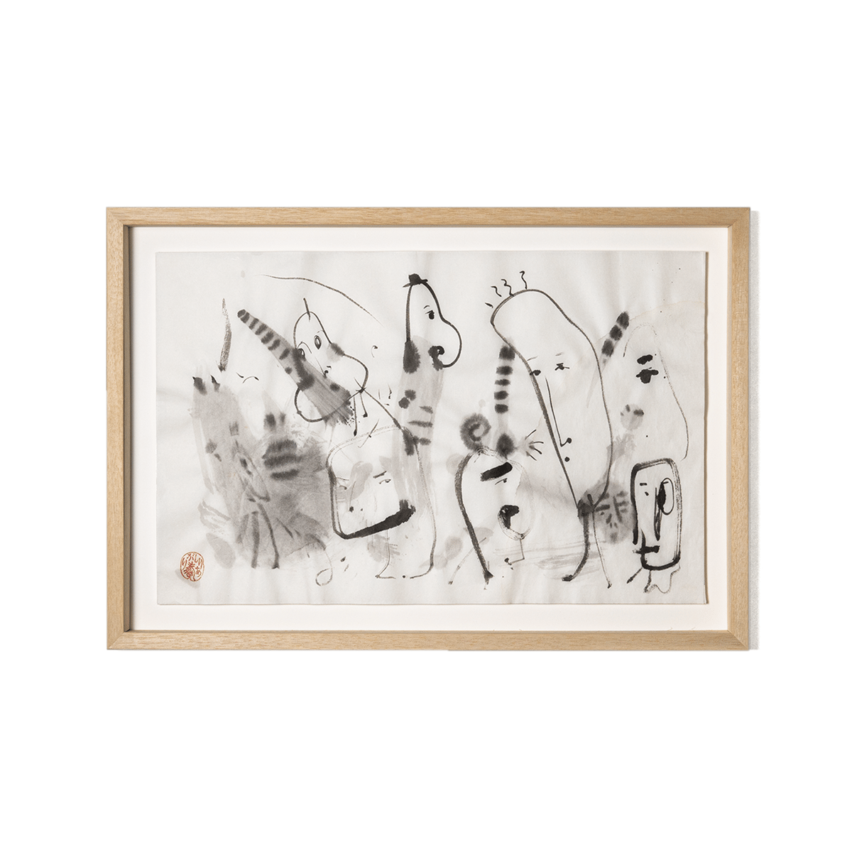 ⑦和紙にオスカル14歳水墨画 しりあがり寿 × 浜田和紙 / 水墨画 (S) II | OKYAKU ONLINE STORE