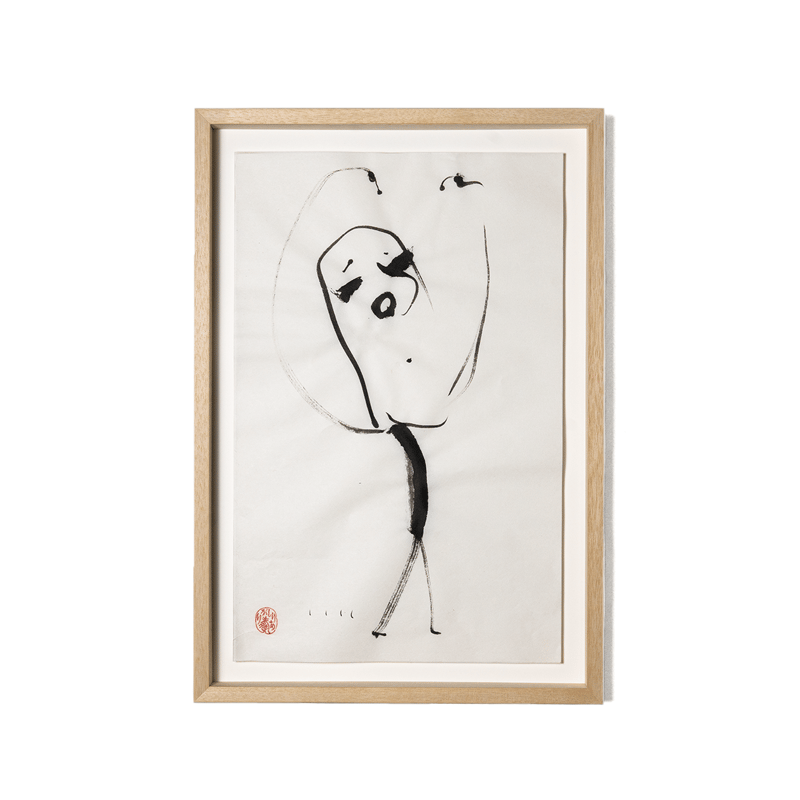 しりあがり寿 × 浜田和紙 / 水墨画 (S) Ⅷ | OKYAKU ONLINE STORE