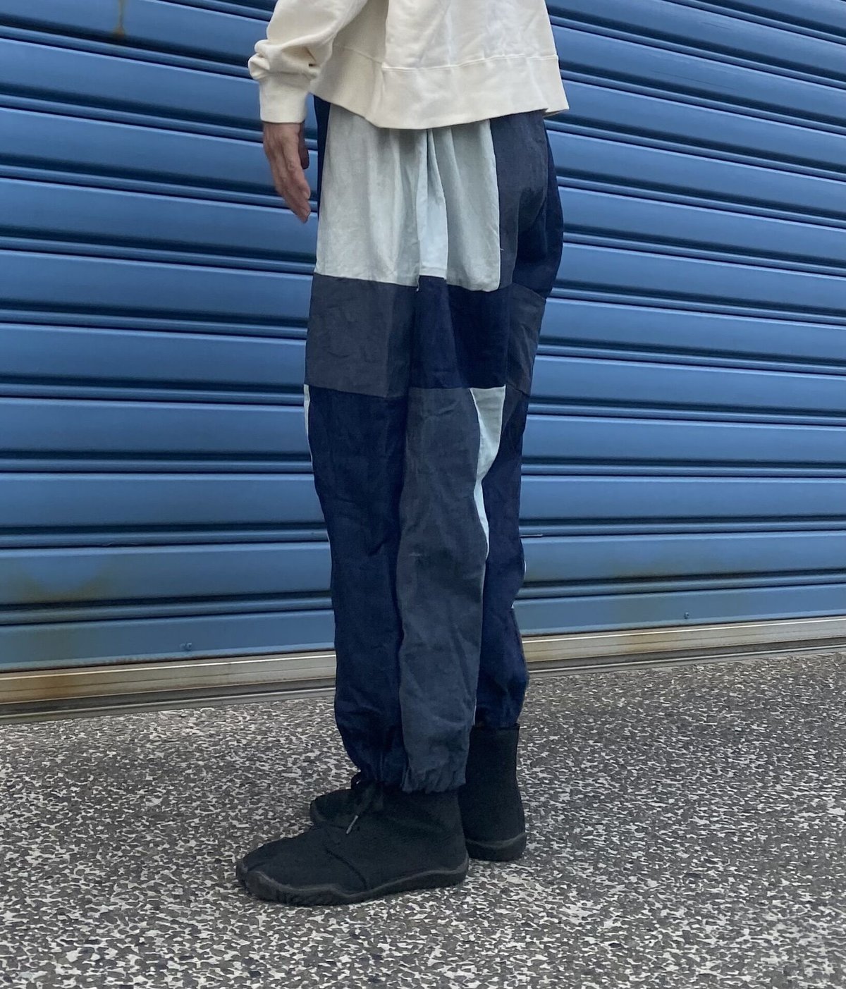 岡山デニム×本藍染めオーガニックコットン生地パッチワーク