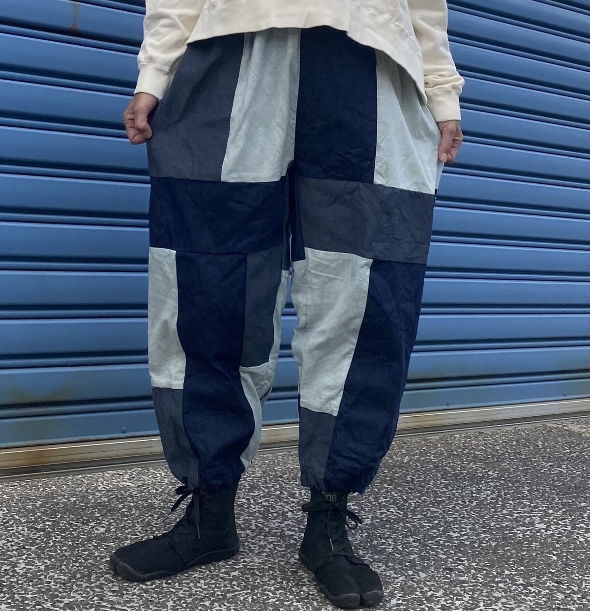 岡山デニム×本藍染めオーガニックコットン生地パッチワーク