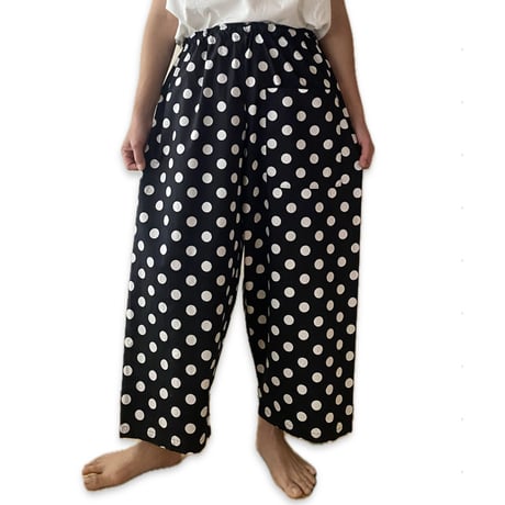 StANDREWS ブラックドット柄パンツ　LL StANDREWS ブラックドット柄パンツ LL ドットサークルジャガード